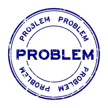 Grunge blue problem round rubber seal stamp on white background Stock Illustration
