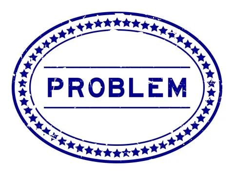 Grunge blue problem word oval rubber seal stamp on white background Stock Illustration