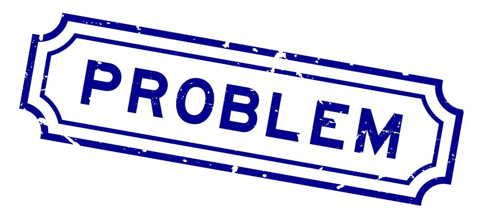 Grunge blue problem word rubber seal stamp on white background Stock Illustration