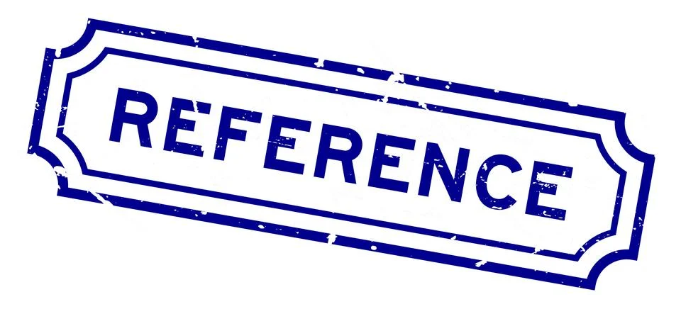 Grunge blue reference word rubber seal stamp on white background Stock Illustration