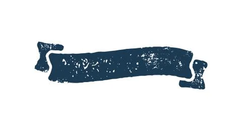Grunge blue ribbon template element Stock Illustration