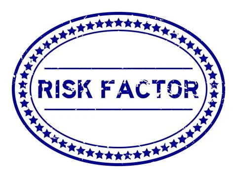 Grunge blue risk factor word oval rubber seal stamp on white background イラスト素材