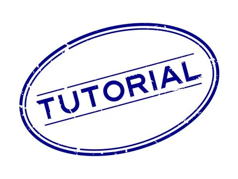 Grunge blue tutorial word oval rubber seal stamp on white background Stock Illustration