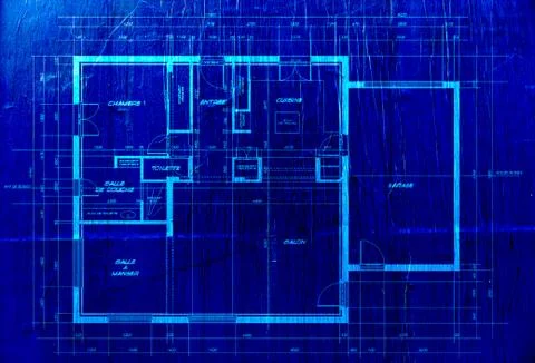 Grunge blueprint background Stock Illustration