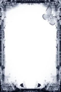 Grunge border on white Stock Illustration