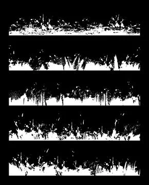 Grunge borders isolated vector lines elements set Illustrazione stock