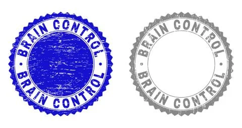 Grunge BRAIN CONTROL Scratched Watermarks Stock Illustration