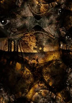 Grunge bridge abstract Stock Illustration