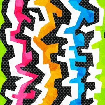 Grunge bright graffiti seamless pattern Illustrazione stock