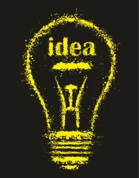 Grunge bright idea light bulb - vector illustration for your design Stock Illustration