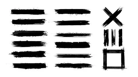 Grunge Brush Stroke Vector Set Stock Illustration