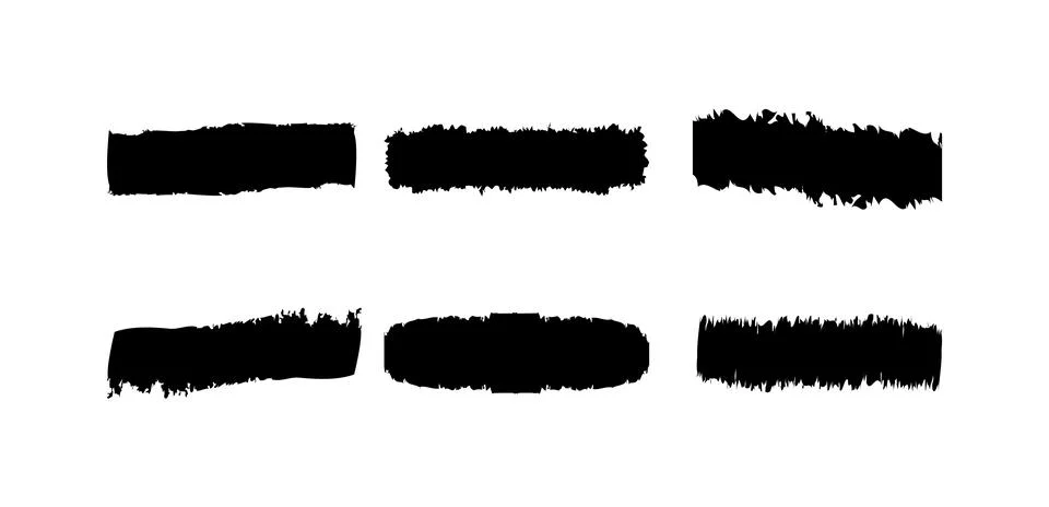 Grunge brush stroke vector set Ilustração Stock