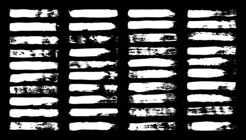 Grunge brush strokes, lines, ink smudges, hand-drawn scribble shapes. Handmade Stock Illustration