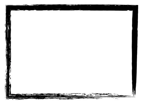 Grunge brush strokes rectangle border Stock Illustration