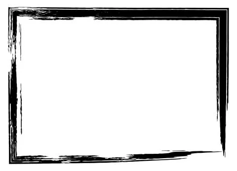 Grunge brush strokes rectangle border Stock Illustration