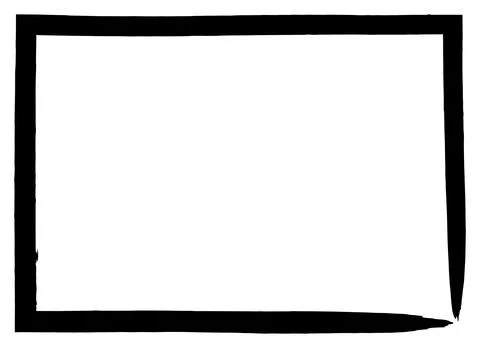 Grunge brush strokes rectangle border Illustrazione stock