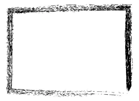 Grunge brush strokes rectangle border Illustrazione stock