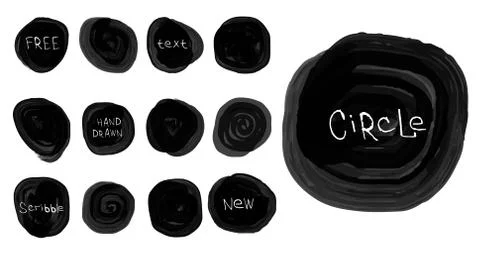 Grunge brush strokes. Round text banners, speech bubbles for your message Stock-Illustration
