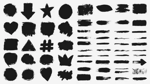 Grunge brush strokes set Illustrazione stock