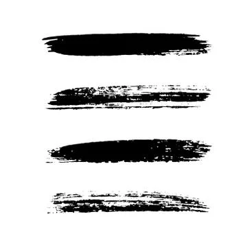 Grunge brushes stroke texture set Stock Illustration