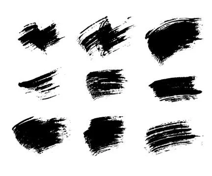 Grunge brushes texture set Stock Illustration