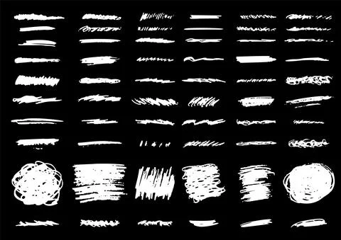 Grunge brushes vector hand drawn set. Stock Illustration