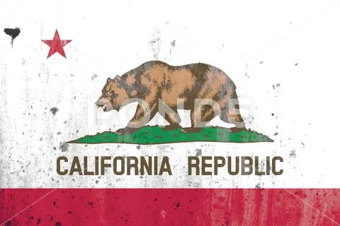 Grunge California State Flag Stock Illustration