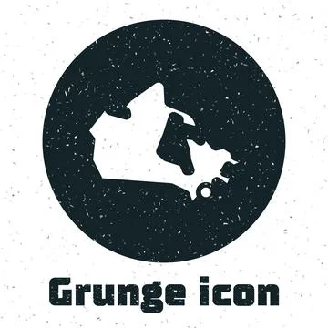 Grunge Canada map icon isolated on white background. Monochrome vintage drawi Stock Illustration
