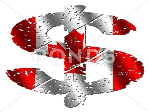 Grunge canadian dollar Stock Illustration