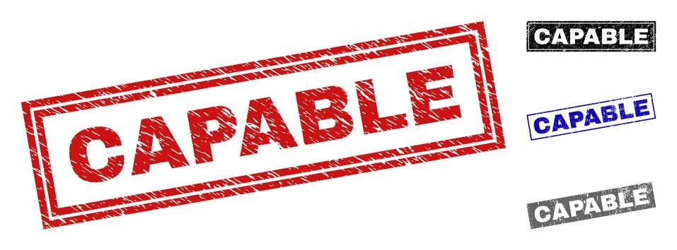 Grunge CAPABLE Textured Rectangle Watermarks Stock Illustration