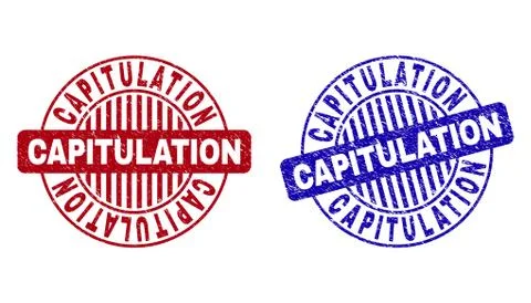 Grunge CAPITULATION Textured Round Watermarks イラスト素材