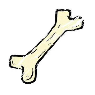 Grunge cartoon bone Stock Illustration