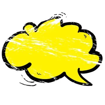 Grunge cartoon cloud speech bubble Stock Illustration