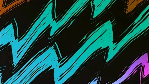 Grunge Cartoon Comic Loop Hand-Drawn Zig-Zag Pattern Background Stock Footage 315224472