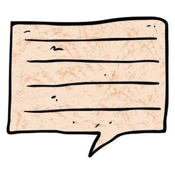 Grunge cartoon notes speech bubble Stock Illustration