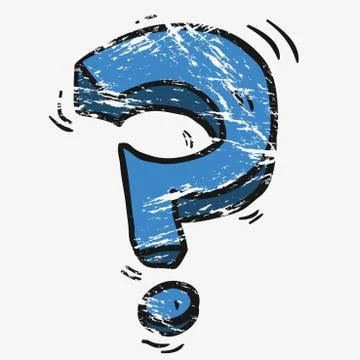 Grunge cartoon question mark Stock Illustration