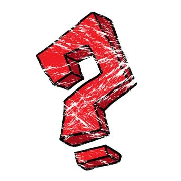 Grunge cartoon question mark Stock Illustration