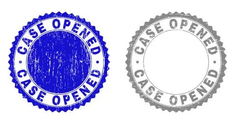 Grunge CASE OPENED Textured Stamp Seals Stock Illustration