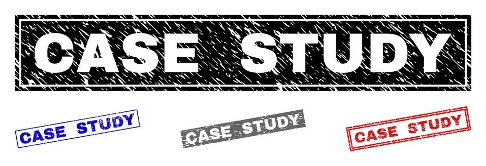 Grunge CASE STUDY Scratched Rectangle Watermarks Stock Illustration