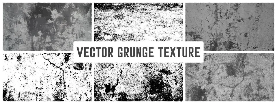 Grunge cement textures vector colection. Concrete wall background vector illu Illustrazione stock