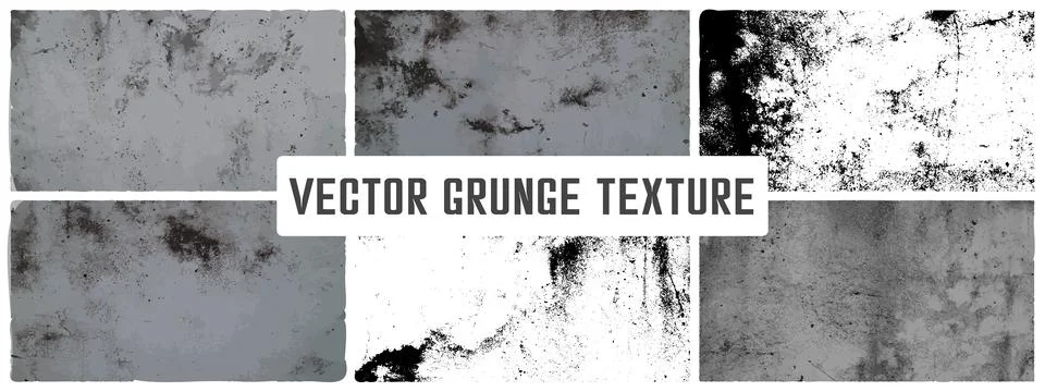 Grunge cement textures vector colection. Concrete wall background vector illu Illustrazione stock