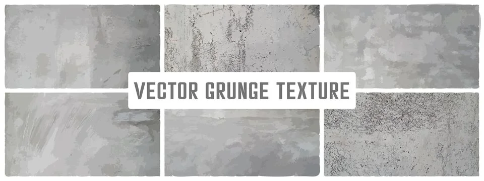 Grunge cement textures vector colection. Concrete wall background vector illu 스톡 일러스트