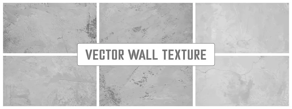 Grunge cement textures vector colection. Concrete wall background vector illu 库存插图