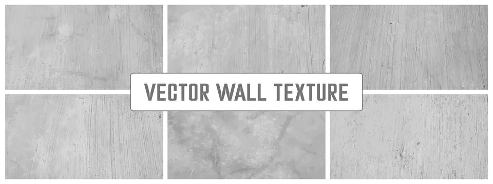 Grunge cement textures vector colection. Concrete wall background vector illu 스톡 일러스트
