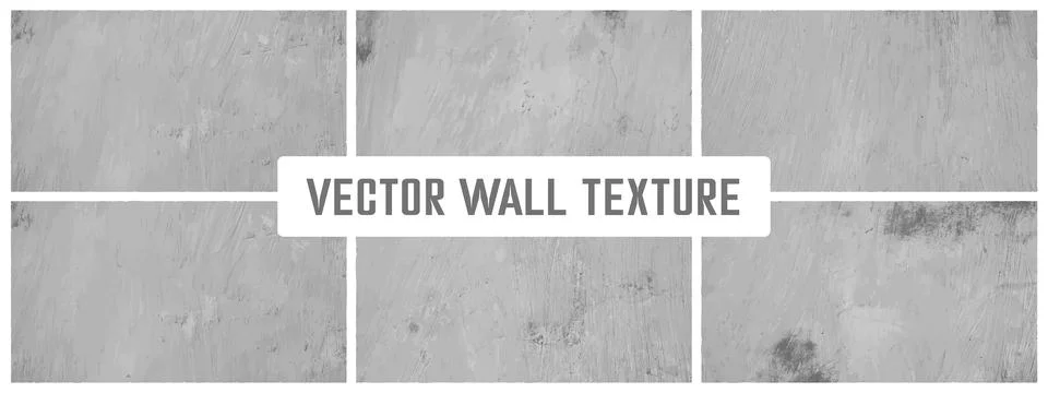 Grunge cement textures vector colection. Concrete wall background vector illu 스톡 일러스트