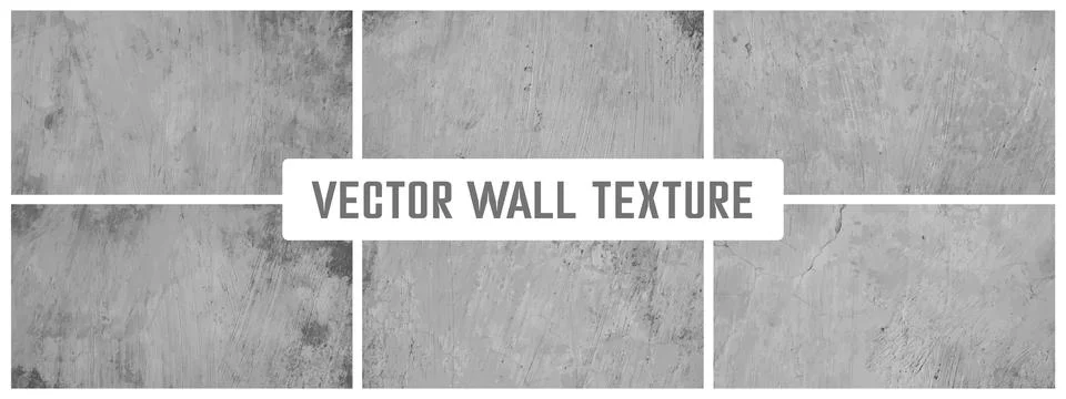Grunge cement textures vector colection. Concrete wall background vector illu 库存插图