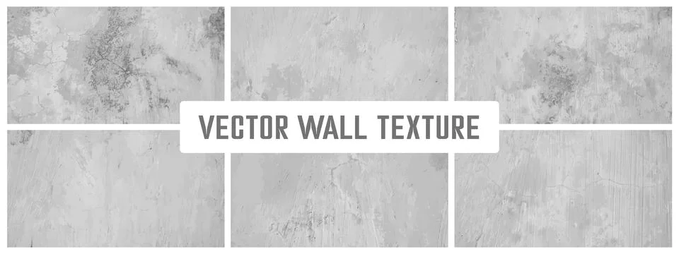 Grunge cement textures vector colection. Concrete wall background vector illu 스톡 일러스트