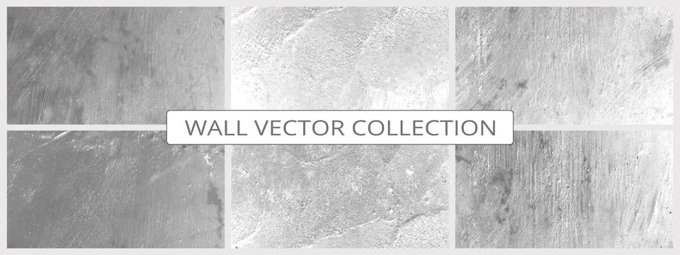 Grunge cement textures vector colection. Concrete wall background vector illu イラスト素材