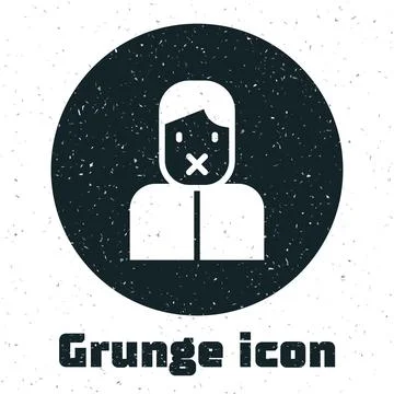 Grunge Censor and freedom of speech concept icon isolated on white background イラスト素材