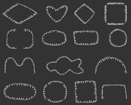 Grunge chalk frame set, vector illustration Ilustração Stock